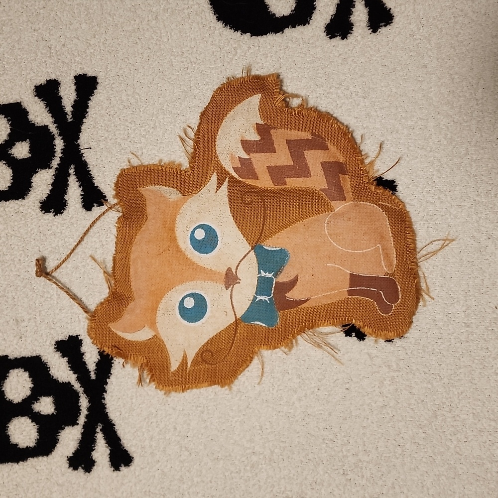Burlap Fox Door Hanger